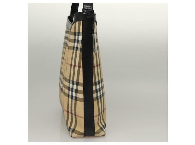 Borsa a spalla Burberry Nova Check PVC Beige Argento Auth ep10120 - vista 4