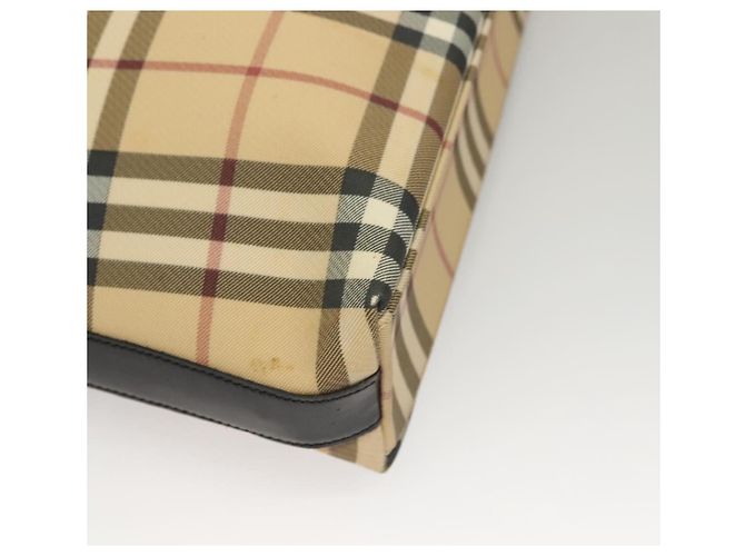 Borsa a spalla Burberry Nova Check PVC Beige Argento Auth ep10120 - vista 9