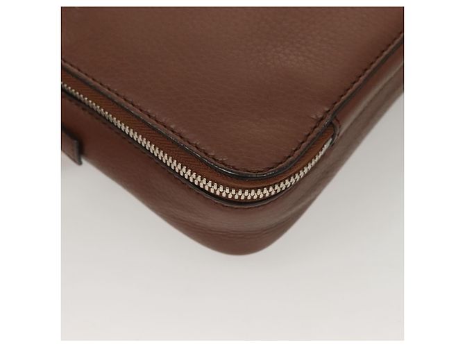 GUCCI Clutch in pelle marrone argento 337083 Auth sw1217 - vista 15