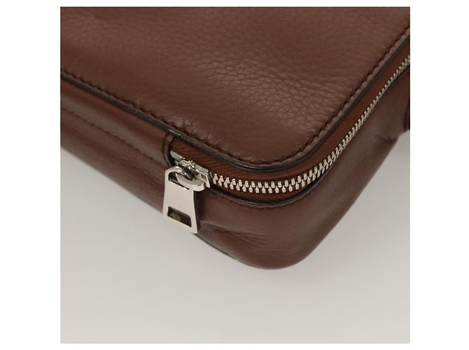 GUCCI Clutch in pelle marrone argento 337083 Auth sw1217 - vista 16