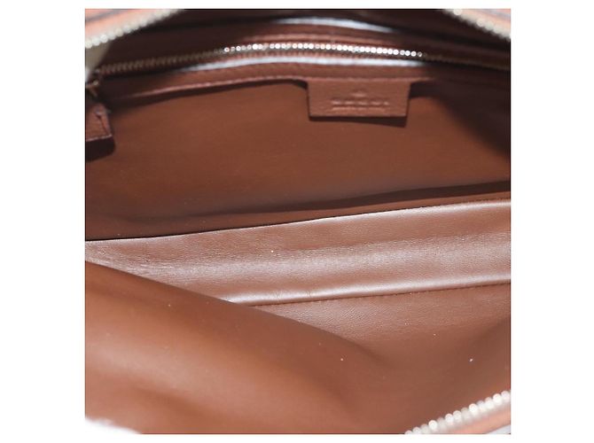 GUCCI Clutch in pelle marrone argento 337083 Auth sw1217 - vista 9