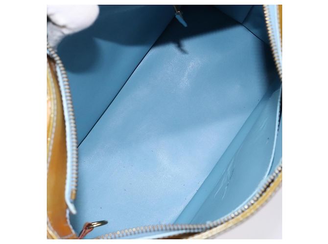 LOUIS VUITTON Borsa a Mano Monogram Vernis Houston Blu Baby M91005 LV Auth 135883 Blu chiaro - vista 9
