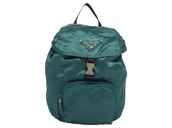 Zaino PRADA Satin Blu Auth yk19071 - vista 13