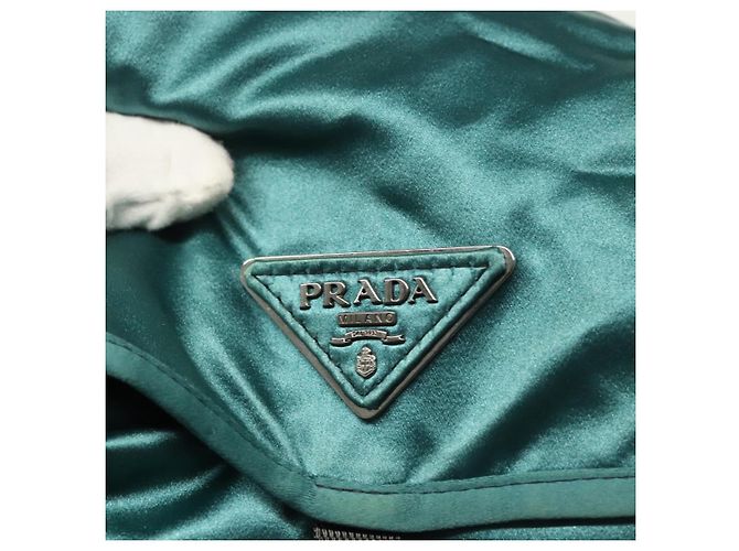 Zaino PRADA Satin Blu Auth yk19071 - vista 21