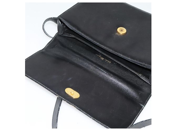 Schultertasche Salvatore Ferragamo aus schwarzem Leder mit Gold Auth sw1109 Golden - Ansicht 18