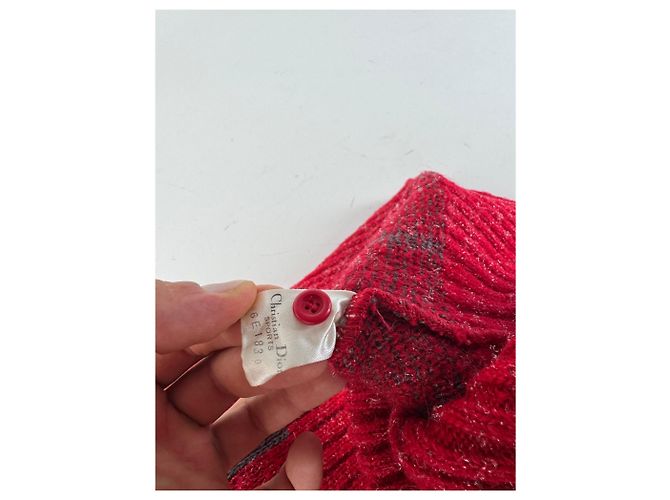 Vintage Dior Wool Sweater Red M - view 12