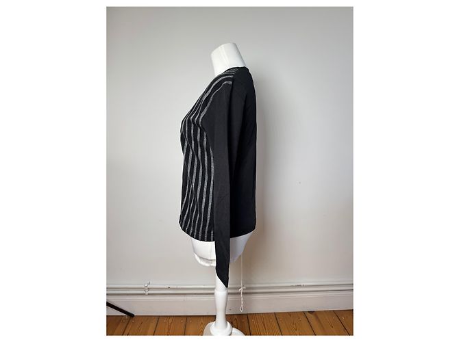 Maglione vintage Fendi in poliestere a righe M Nero - vista 2
