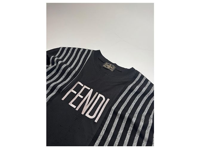 Maglione vintage Fendi in poliestere a righe M Nero - vista 5