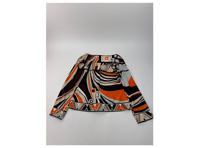 Emilio Pucci Felpa Vintage Pucci Seta M Arancione - vista 12