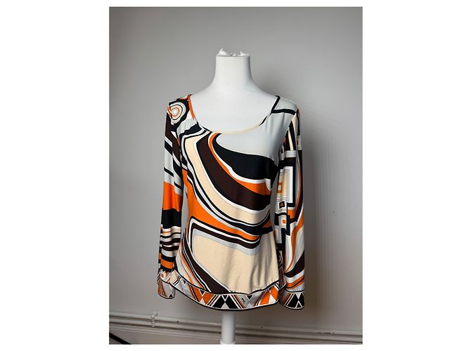 Emilio Pucci Felpa Vintage Pucci Seta M Arancione - vista 14
