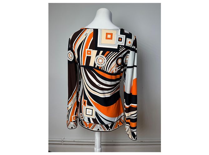 Emilio Pucci Felpa Vintage Pucci Seta M Arancione - vista 15