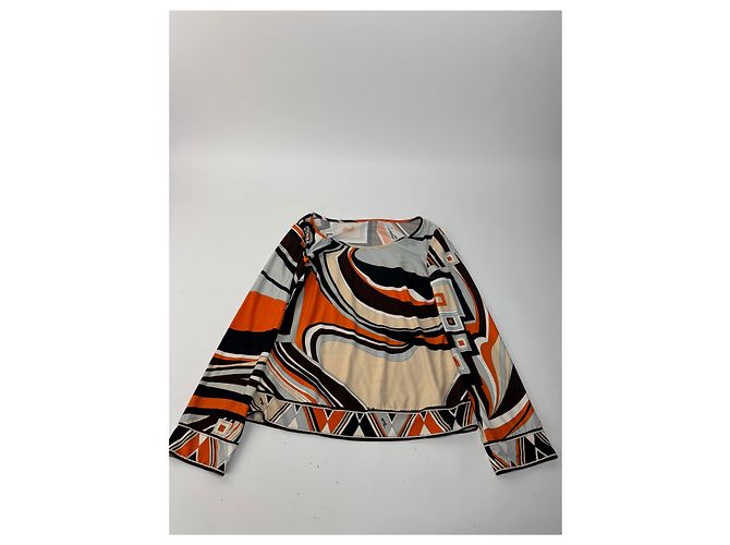 Emilio Pucci Felpa Vintage Pucci Seta M Arancione - vista 4
