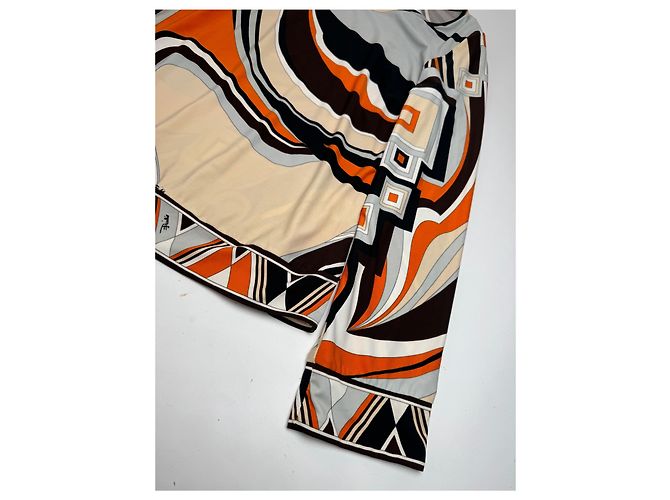 Emilio Pucci Felpa Vintage Pucci Seta M Arancione - vista 7