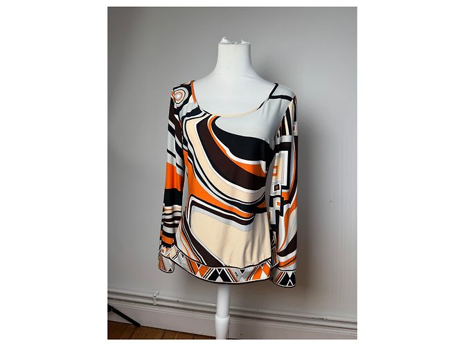 Emilio Pucci Felpa Vintage Pucci Seta M Arancione - vista 9
