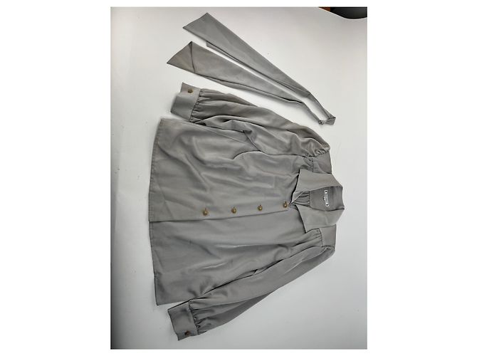 Vintage Yves Saint Laurent Seidenbluse Silber 38/M - Ansicht 4