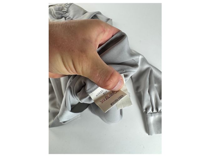 Vintage Yves Saint Laurent Seidenbluse Silber 38/M - Ansicht 9