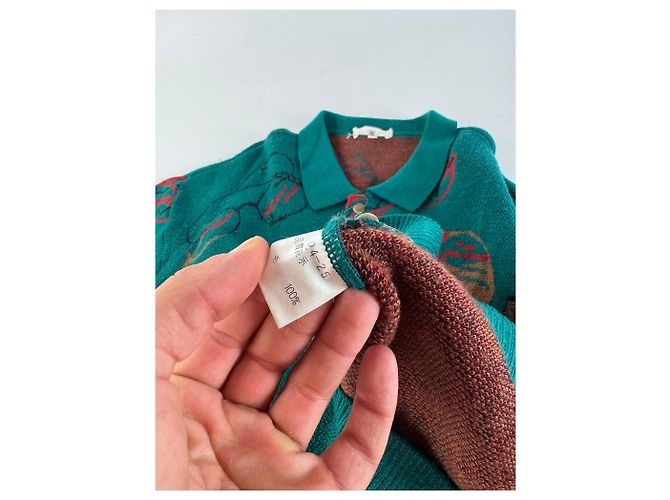 Vintage Balenciaga Pullover grün L - Ansicht 10