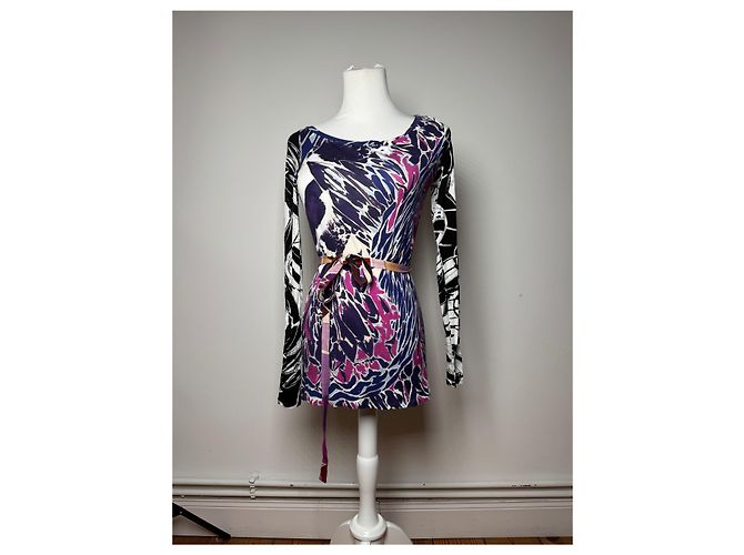Vintage Emilio Pucci Seidenkleid 34XS Lila - Ansicht 14