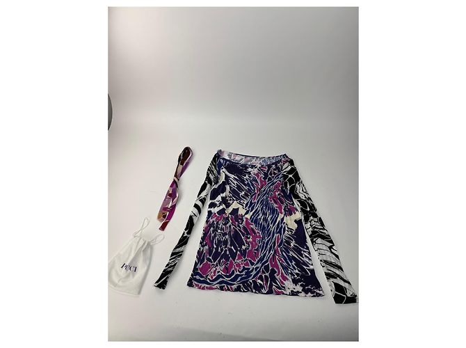 Vintage Emilio Pucci Seidenkleid 34XS Lila - Ansicht 4