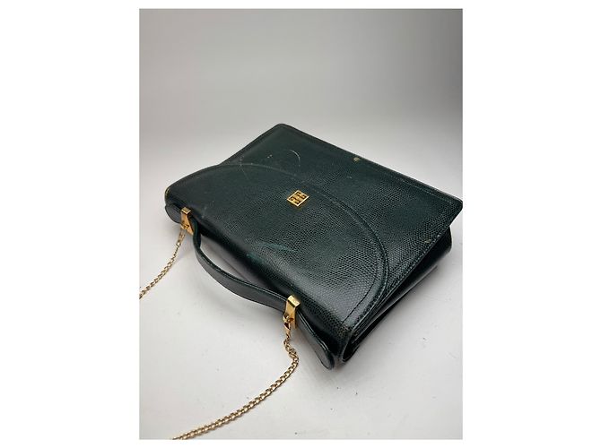 Vintage Givenchy 2Way Leder-Schlangenledertasche grün - Ansicht 9