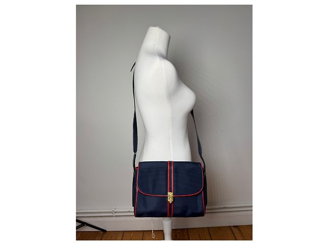 Céline Vintage Celine Paris Triomphe Tasche navy Marineblau - Ansicht 10