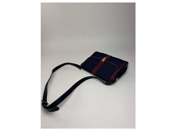Céline Vintage Celine Paris Triomphe Tasche navy Marineblau - Ansicht 11