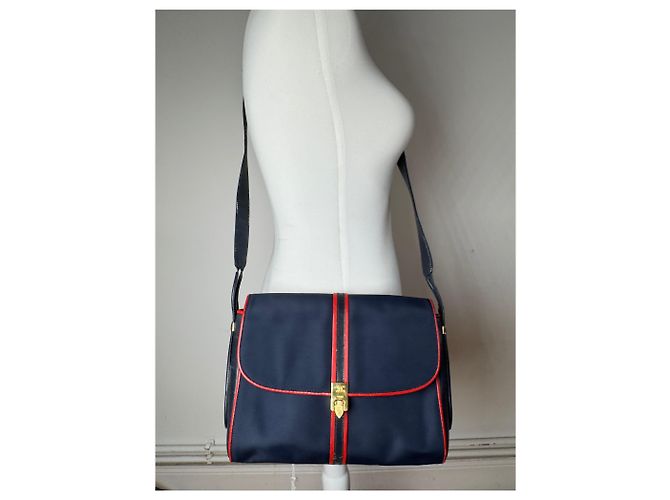 Céline Vintage Celine Paris Triomphe Tasche navy Marineblau - Ansicht 13