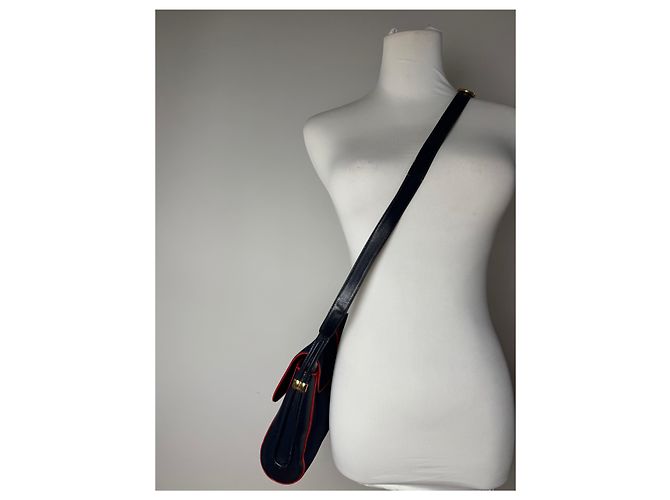 Céline Vintage Celine Paris Triomphe Tasche navy Marineblau - Ansicht 14