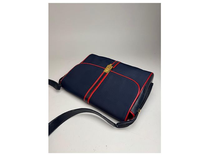 Céline Vintage Celine Paris Triomphe Tasche navy Marineblau - Ansicht 15