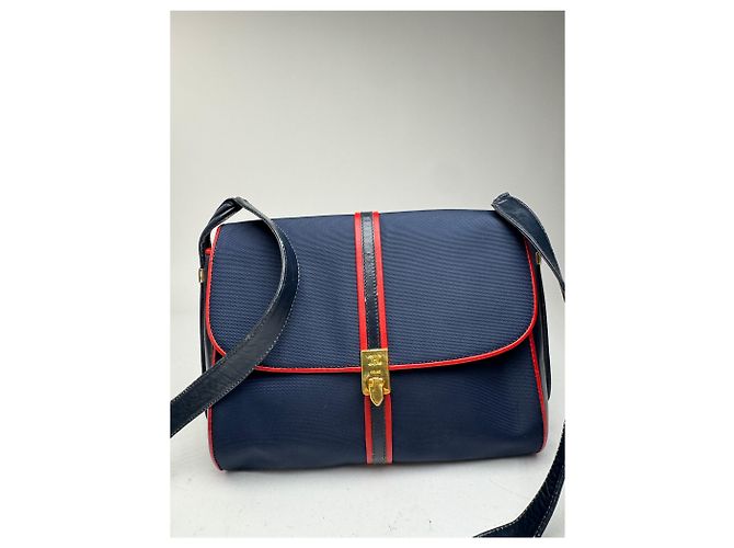 Céline Vintage Celine Paris Triomphe Tasche navy Marineblau - Ansicht 5