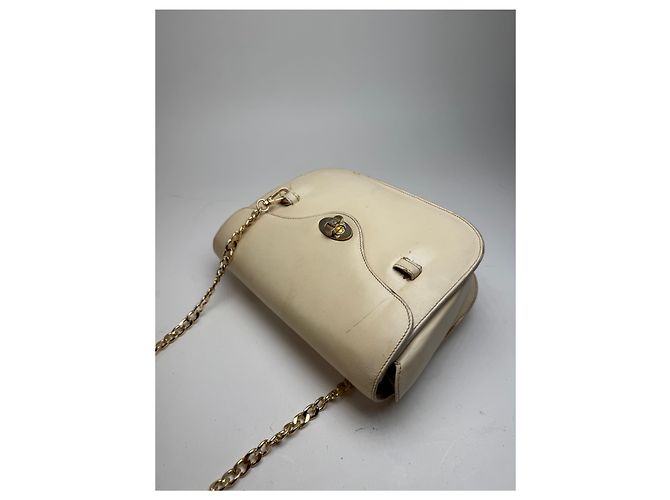 Triomphe Céline Vintage Celine Paris Ledertasche beige Weiß - Ansicht 11