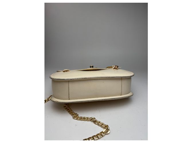 Triomphe Céline Vintage Celine Paris Ledertasche beige Weiß - Ansicht 12