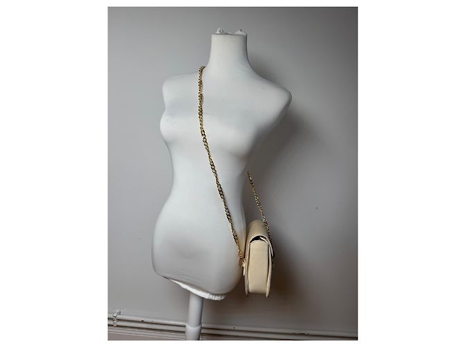 Triomphe Céline Vintage Celine Paris Ledertasche beige Weiß - Ansicht 15