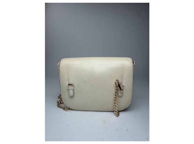Triomphe Céline Vintage Celine Paris Ledertasche beige Weiß - Ansicht 2