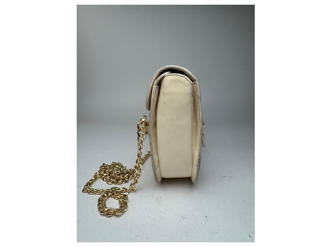 Triomphe Céline Vintage Celine Paris Ledertasche beige Weiß - Ansicht 6