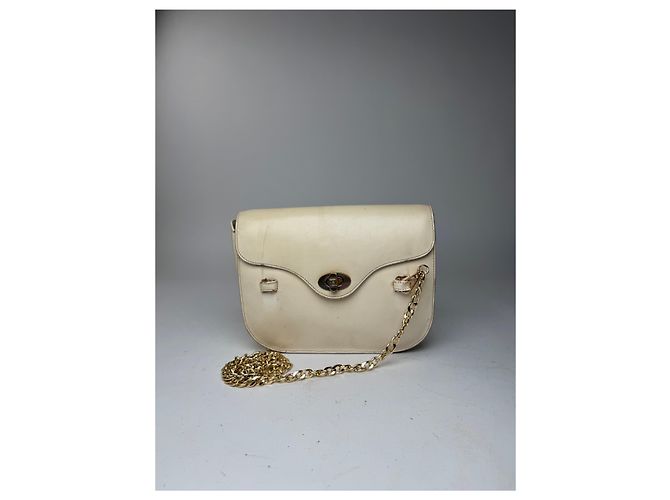 Triomphe Céline Vintage Celine Paris Ledertasche beige Weiß - Ansicht 7