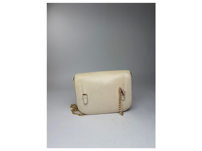 Triomphe Céline Vintage Celine Paris Ledertasche beige Weiß - Ansicht 8
