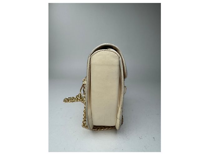 Triomphe Céline Vintage Celine Paris Ledertasche beige Weiß - Ansicht 9