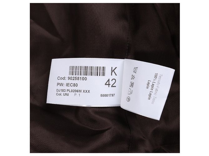 Cappotto in pelliccia di coniglio DONDUP in marrone, taglia 42 - vista 13