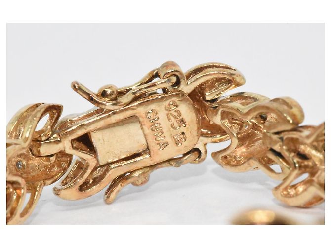 Autre Marque Bracciale Tennis con Diamanti Placcato Oro D'oro - vista 8