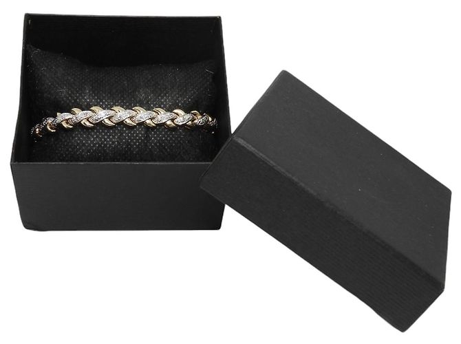 Autre Marque Bracciale Tennis con Diamanti Placcato Oro D'oro - vista 9