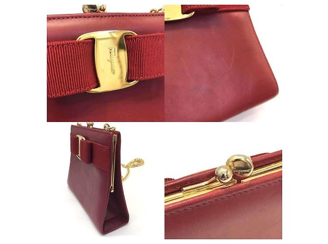 Mini borsa a spalla Vara Ribbon di Salvatore Ferragamo Rosso - vista 5