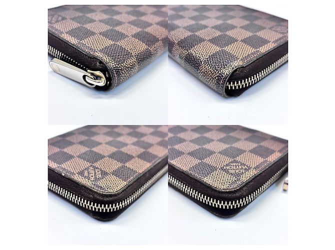 Portafoglio Zippy Damier Ebene Louis Vuitton Marrone - vista 3