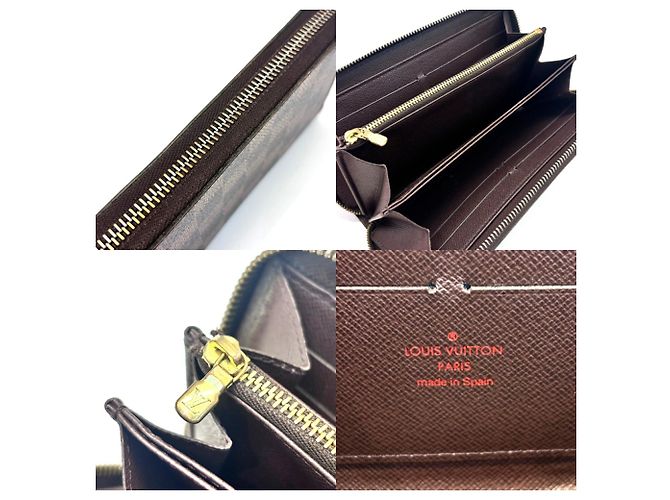 Portafoglio Zippy Damier Ebene Louis Vuitton Marrone - vista 5