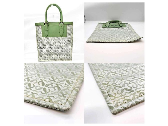 Borsa Tote Loewe verde in pelle e tela - vista 2