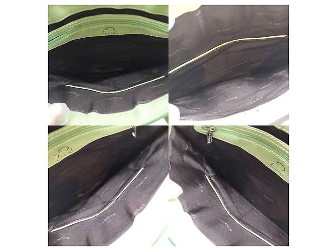 Borsa Tote Loewe verde in pelle e tela - vista 4