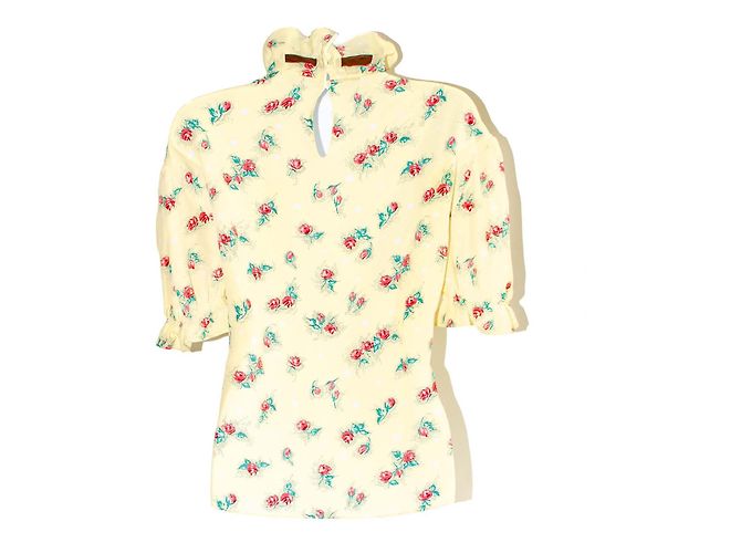 Blusa di Seta Gialla Miu Miu Multicolore Giallo - vista 2