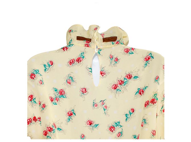 Blusa di Seta Gialla Miu Miu Multicolore Giallo - vista 3
