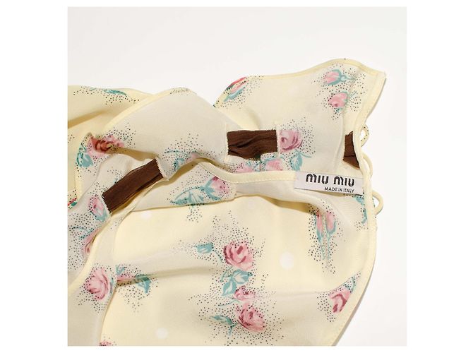 Blusa di Seta Gialla Miu Miu Multicolore Giallo - vista 4