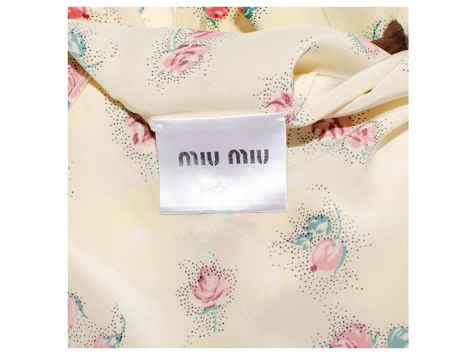 Blusa di Seta Gialla Miu Miu Multicolore Giallo - vista 5